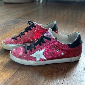 Golden Goose pink glitter sneakers ✨ 💖